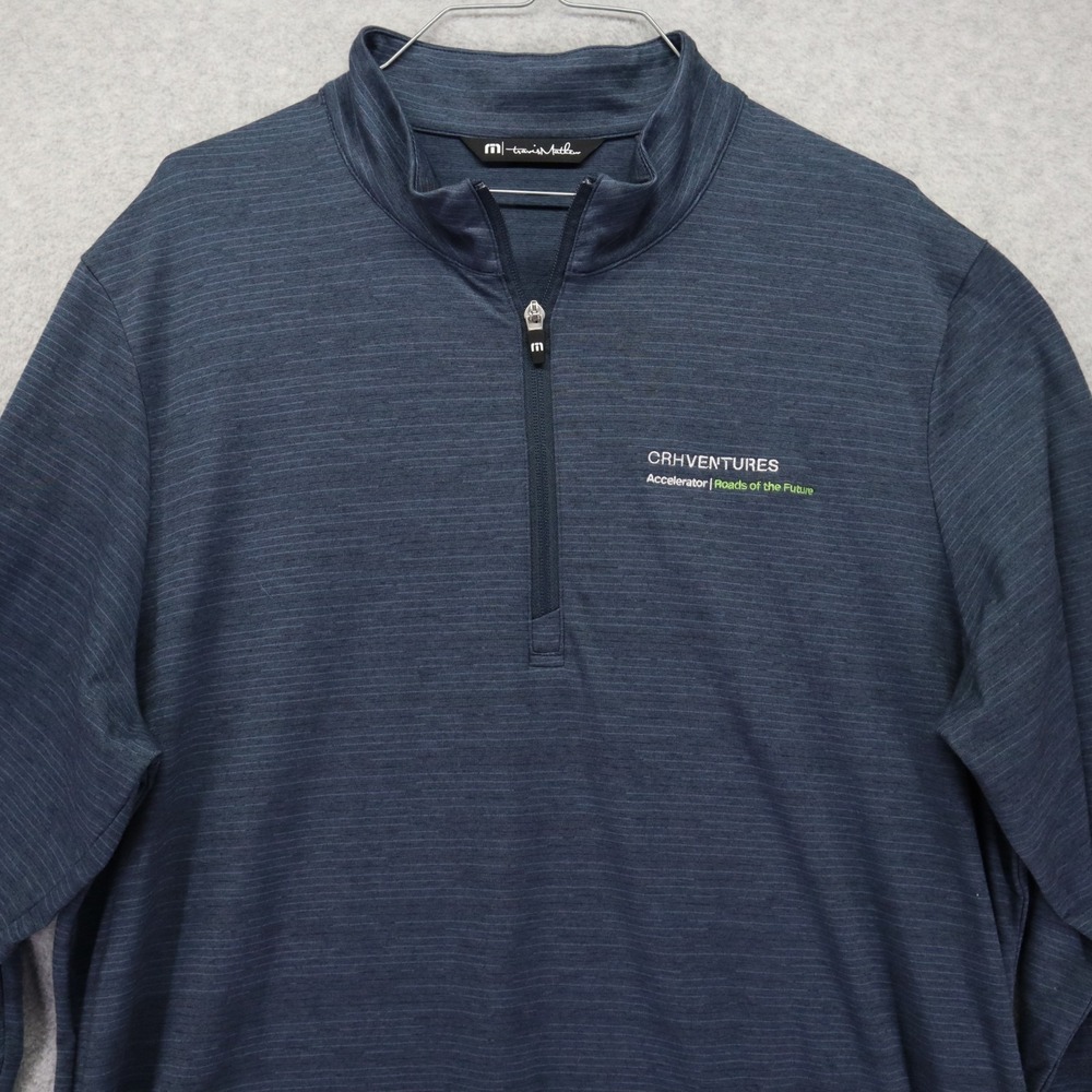 Travis Mathew 1/4 Zip Pullover Mens Large Active Golf Mock Neck Blue Long Sleeve - Picture 2 of 13
